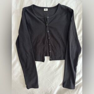 Aritzia Sunday Best Black Cropped Cardigan, Size Medium